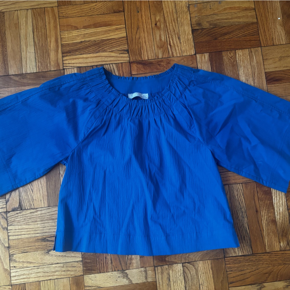 Everlane Blue Textured Top